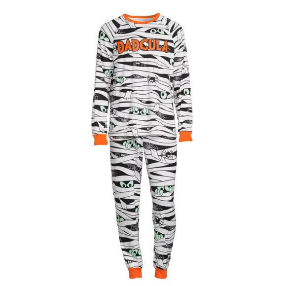 Way To Celebrate Halloween Men's Glow in the Dark "DADCULA" Pajama Set, 3x - Picture 1 of 4